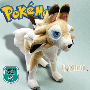 Pokémon Center Lycanroc Midday Form 9 Inch Plush Stuffed Animal.